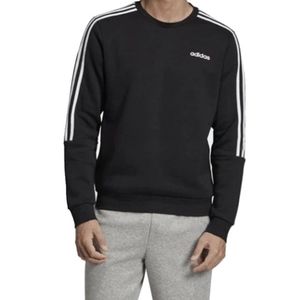 Adidas M Crew 3Stripes Training Sports Pullover Sweatshirt Black sz S